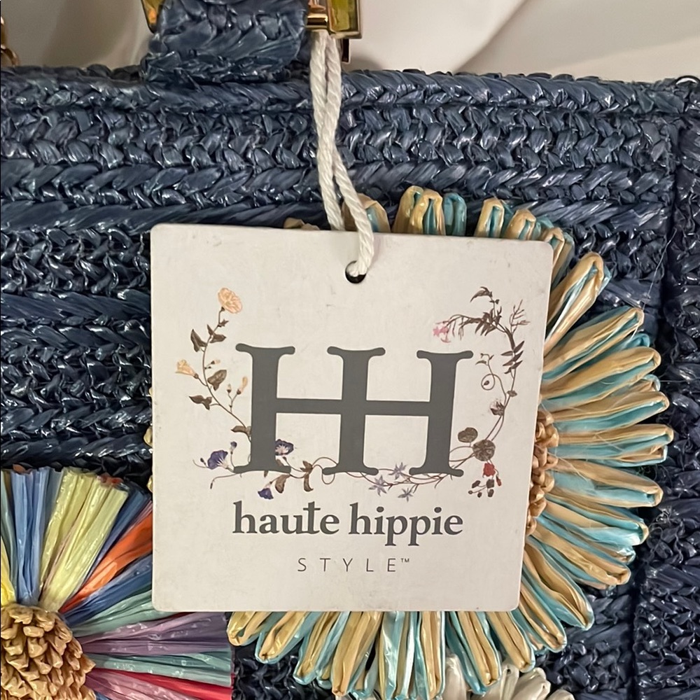 Haute Hippie Blue Floral Tote Bag - Picture 2 of 7
